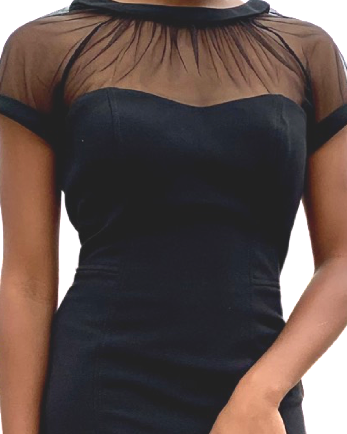 Maggie London Illusion Yoke Crepe Cocktail Dress