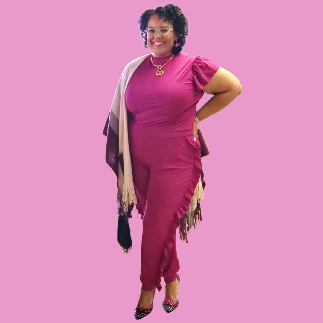 2 Piece Short Sleeve Ruffle Set