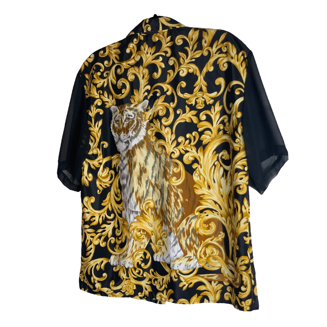 Vintage Gold and Black Sheer Shirt