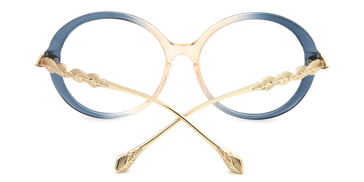 Blue/Pink Oval Round Oversized Frames (Non-Prescription)