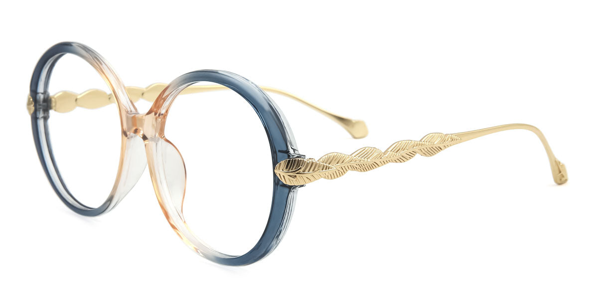 Blue/Pink Oval Round Oversized Frames (Non-Prescription)