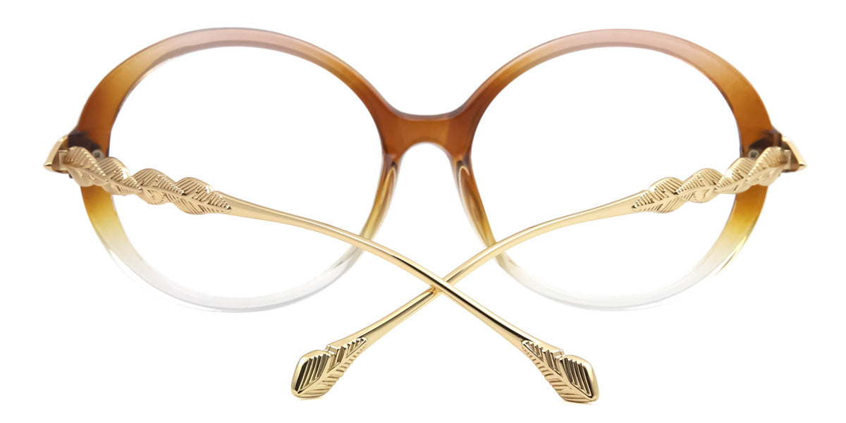 Brown/Clear Oval Round Oversized Frames (Non-Prescription)