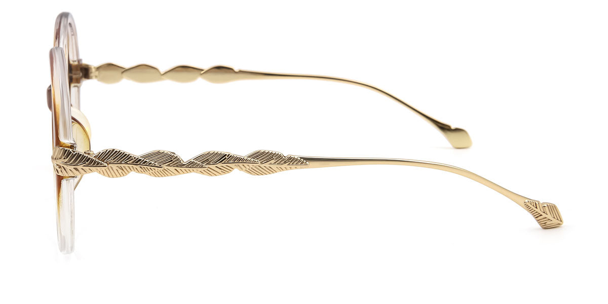 Brown/Clear Oval Round Oversized Frames (Non-Prescription)