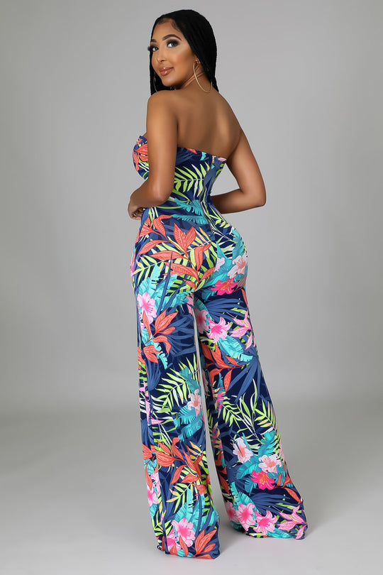 Floral Strapless Jumpsuit