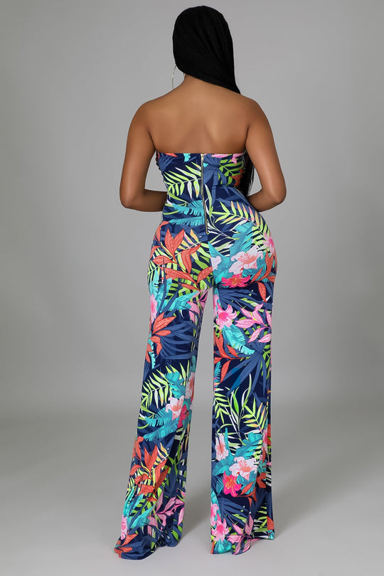 Floral Strapless Jumpsuit