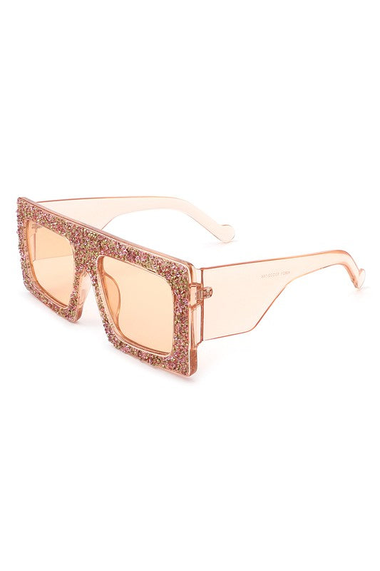 Glitter Oversized Square Sunglasses