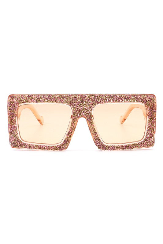 Glitter Oversized Square Sunglasses