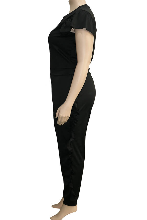 2 Piece Short Sleeve Ruffle Set