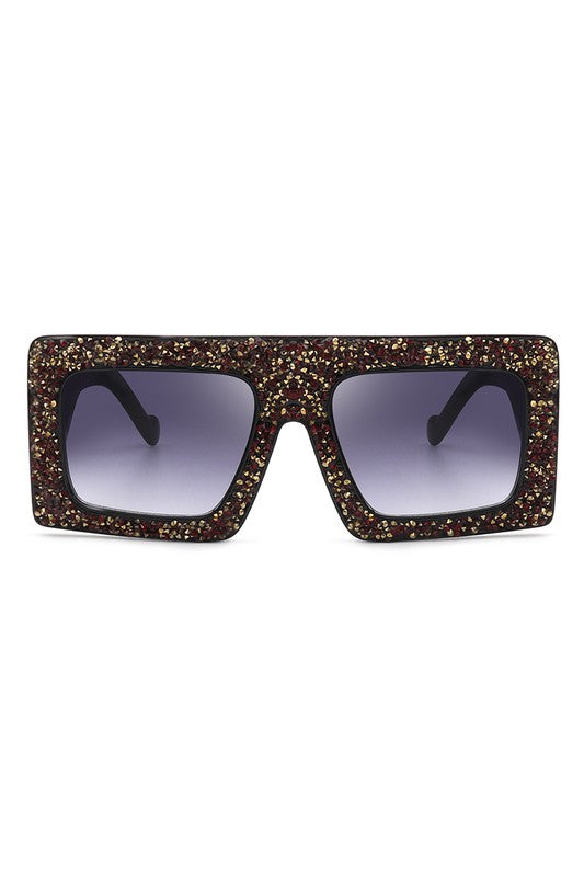 Glitter Oversized Square Sunglasses
