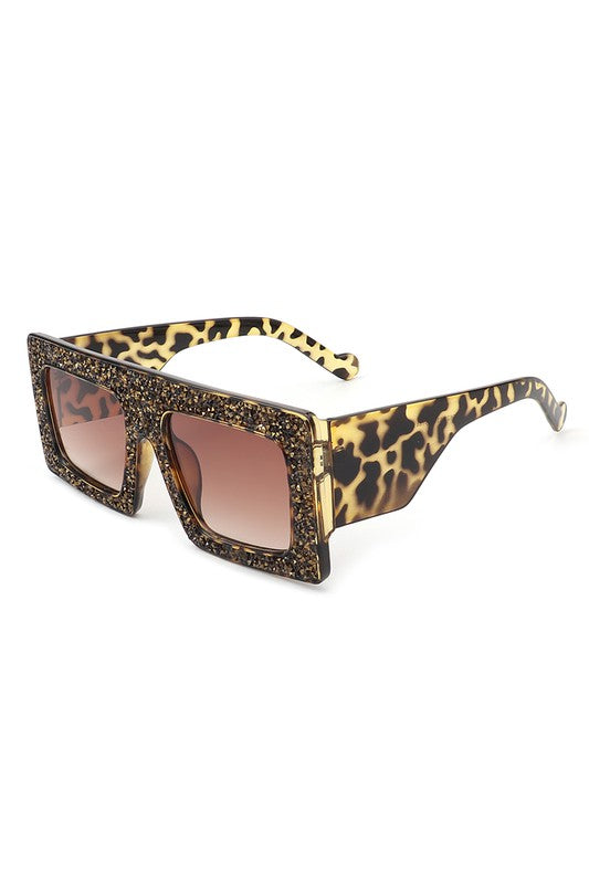 Glitter Oversized Square Sunglasses