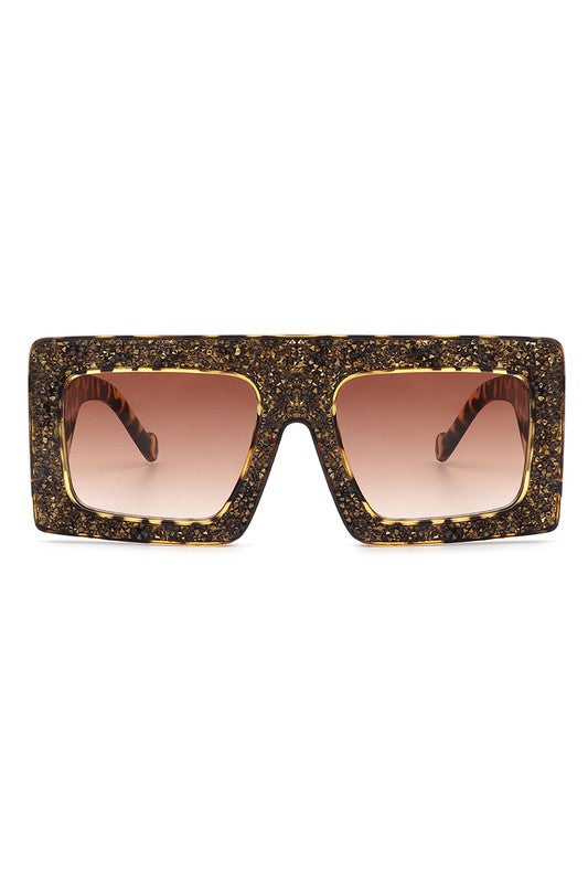 Glitter Oversized Square Sunglasses