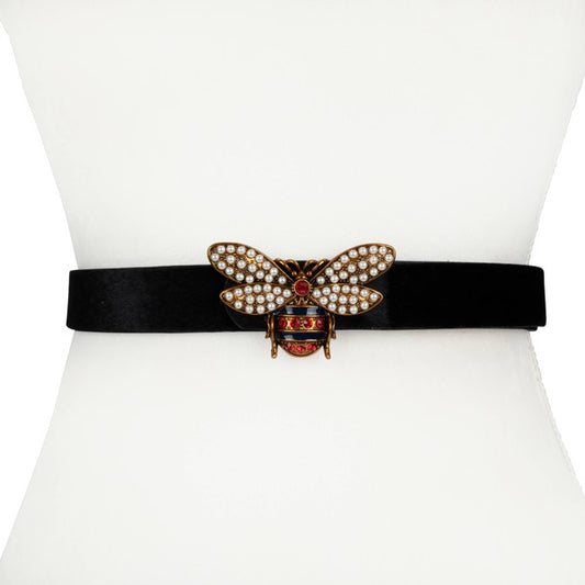Horsehair Pearl Bees Buckle Belt