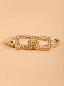 Gold Skinny Stretch Buckle Belt