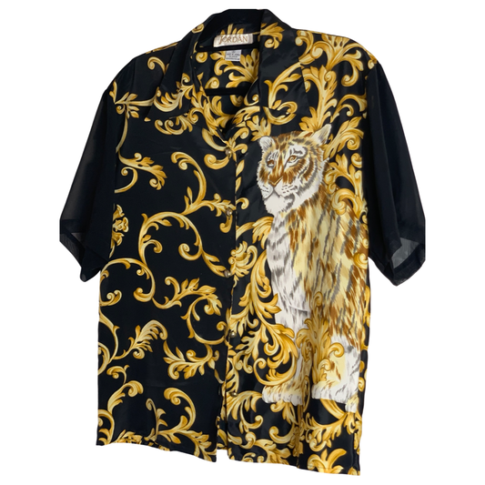 Vintage Gold and Black Sheer Shirt