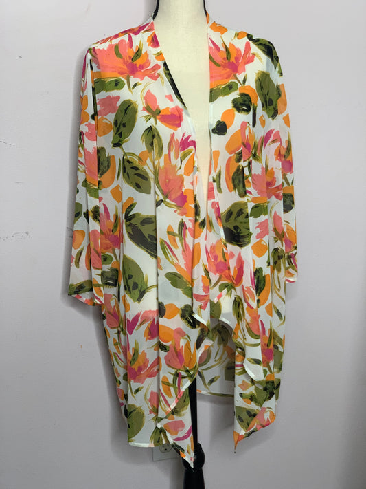 Floral Short Sleeve Cardigan