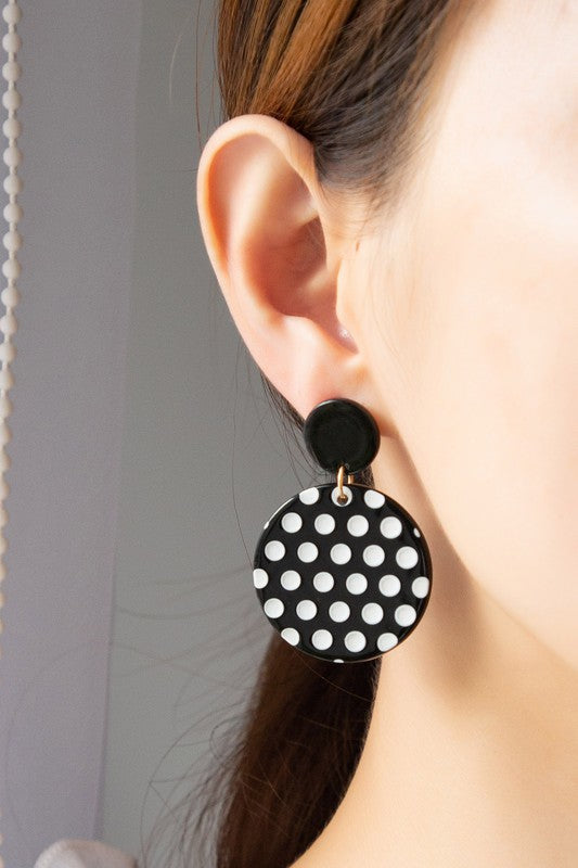 Black Polka Dot Earrings