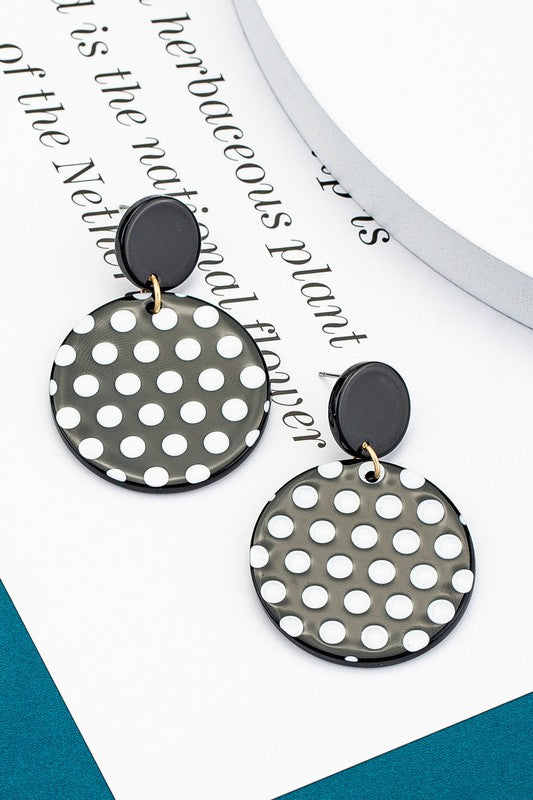 Black Polka Dot Earrings