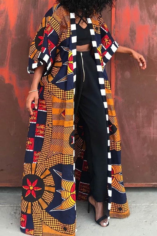 Tribal Print Kimono Duster