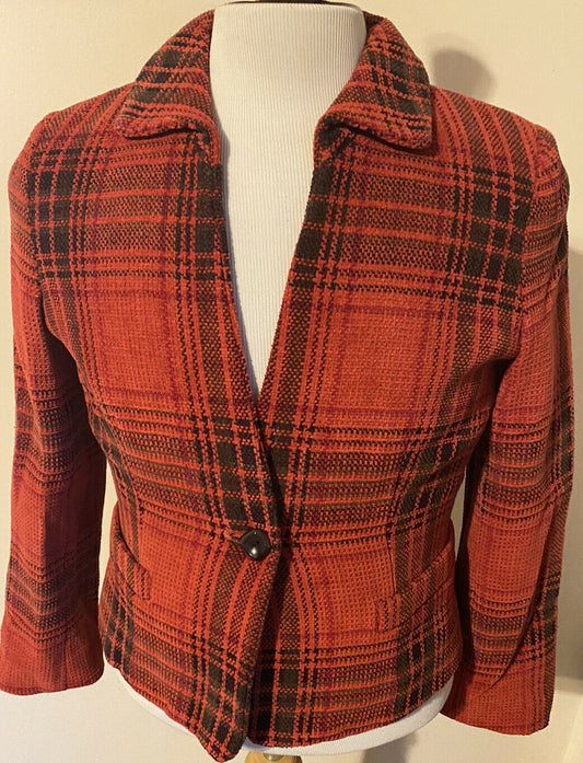 Buffalo Plaid Wool Mohair Blazer