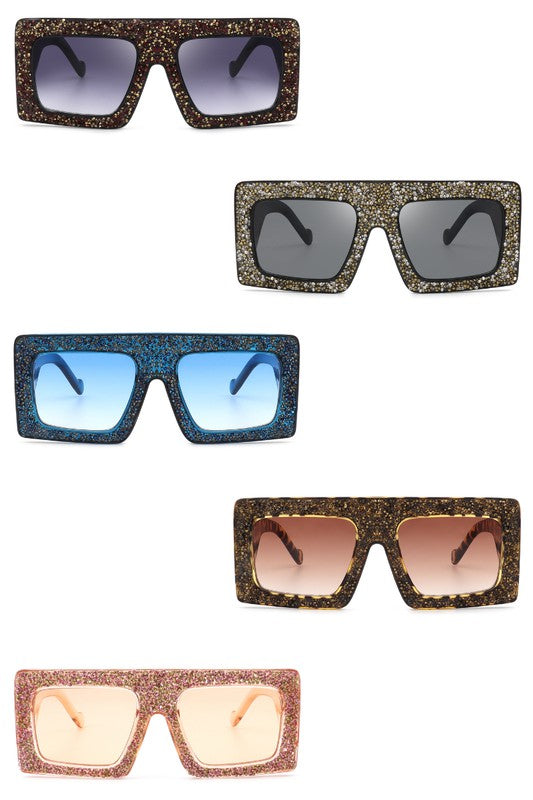 Glitter Oversized Square Sunglasses