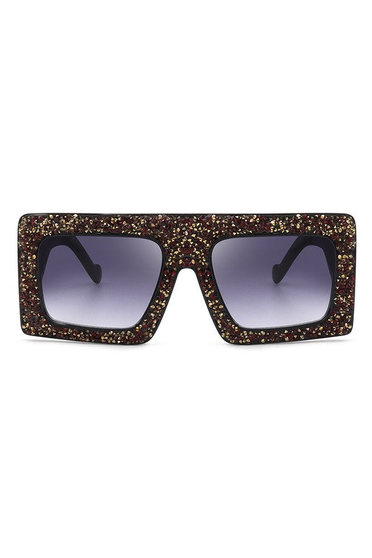 Glitter Oversized Square Sunglasses